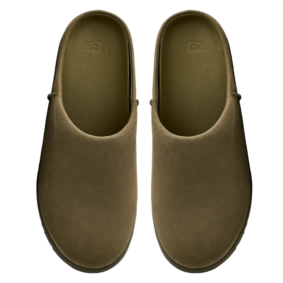 Ugg Slip-On Sabots In Muted Pinecone Nubuck Leather