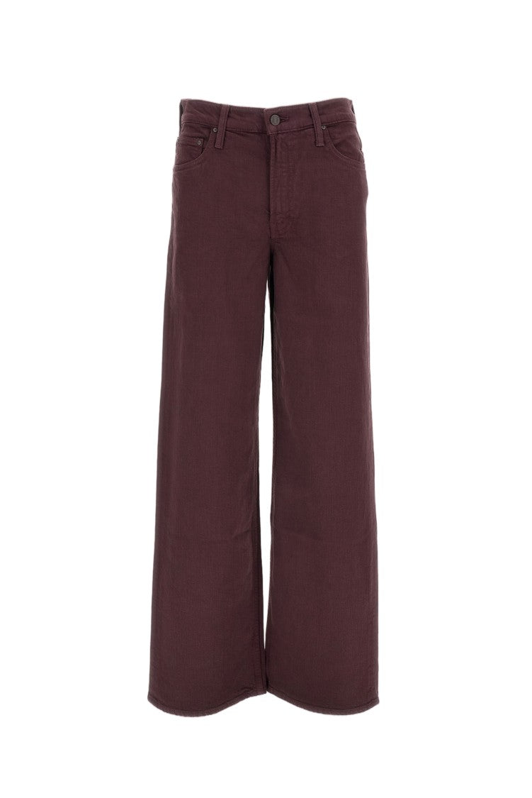 Mother Burgundy Rerun Cotton-Blend Stretch Jeans