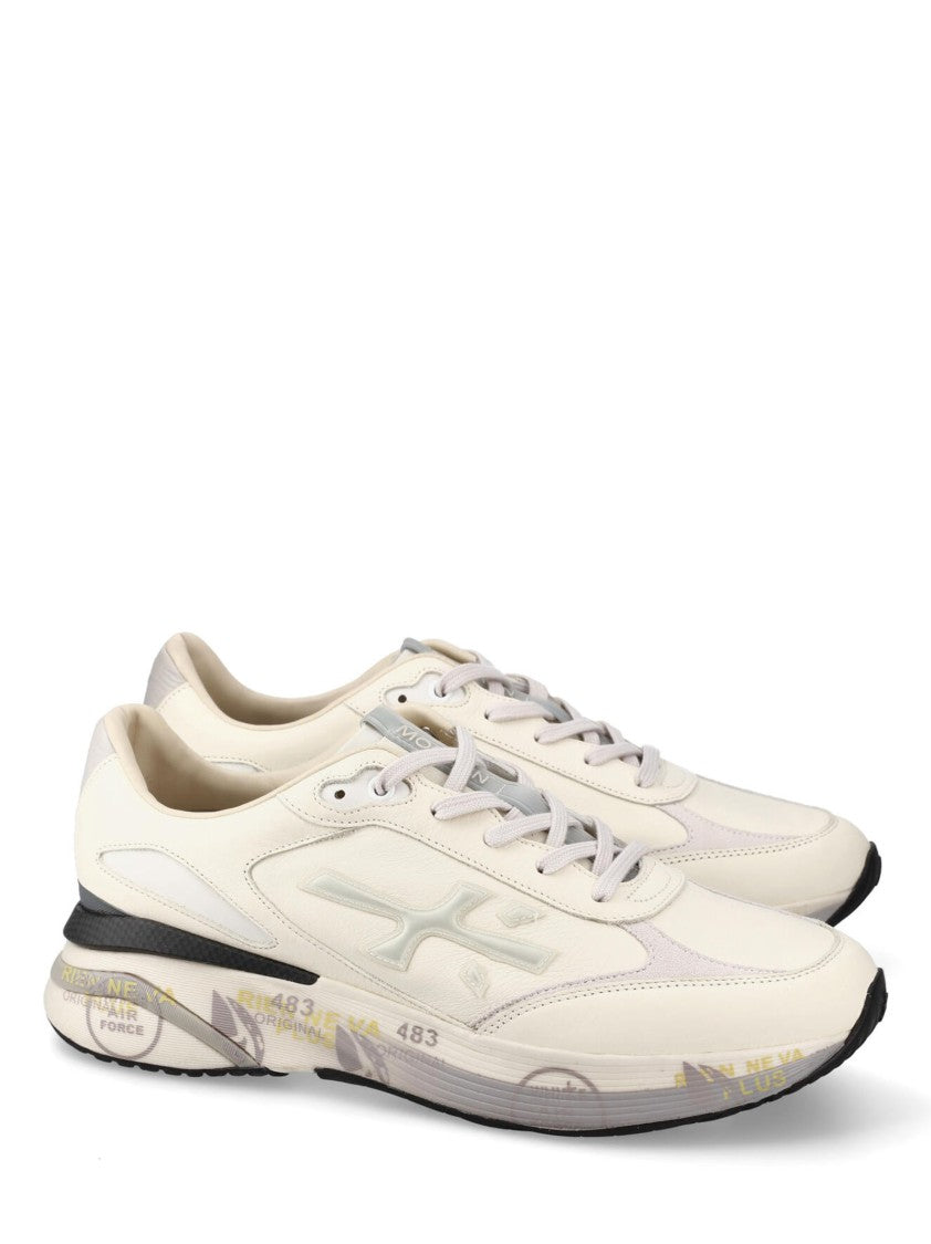 Premiata Low-Top White Sneakers With Leather