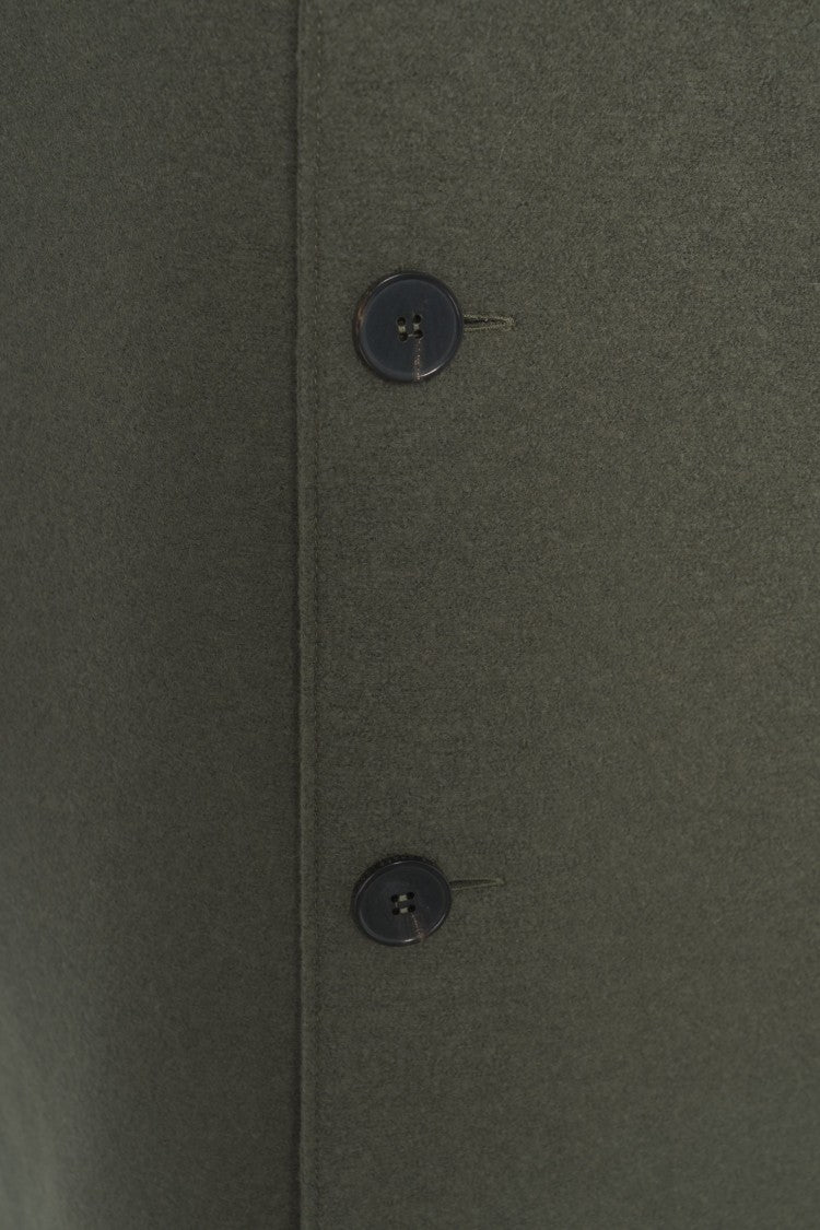 Harris Wharf London Maxi Length Wool Coat With Classic Button Closure