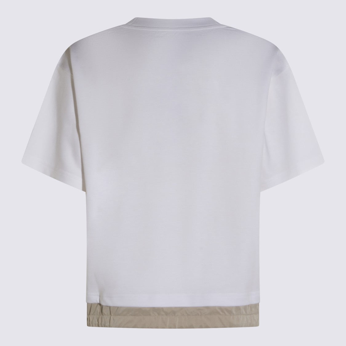 Moorer White And Beige Cotton T-Shirt With Pocket