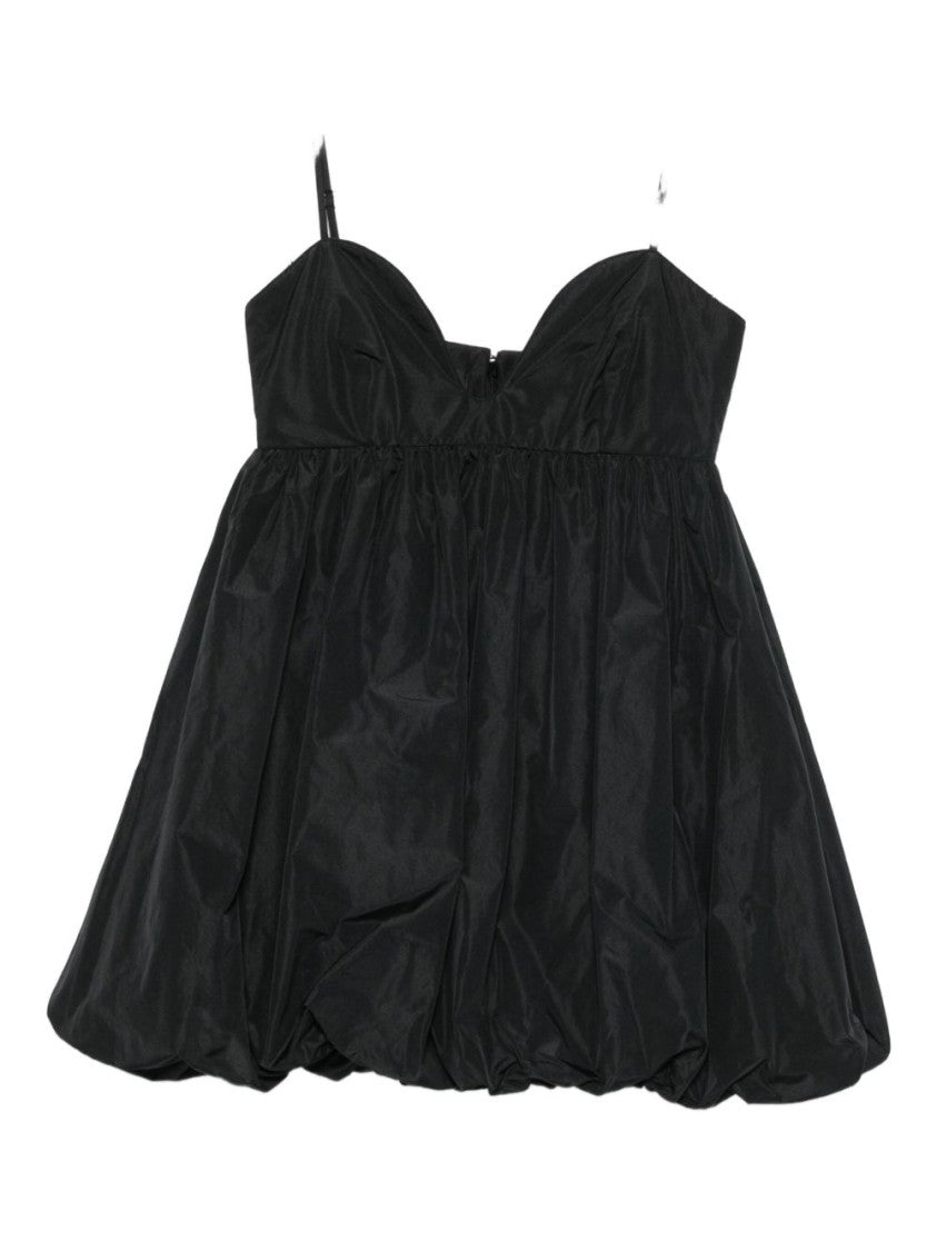 Pinko Short Black Mini Dress With Bubble Hem