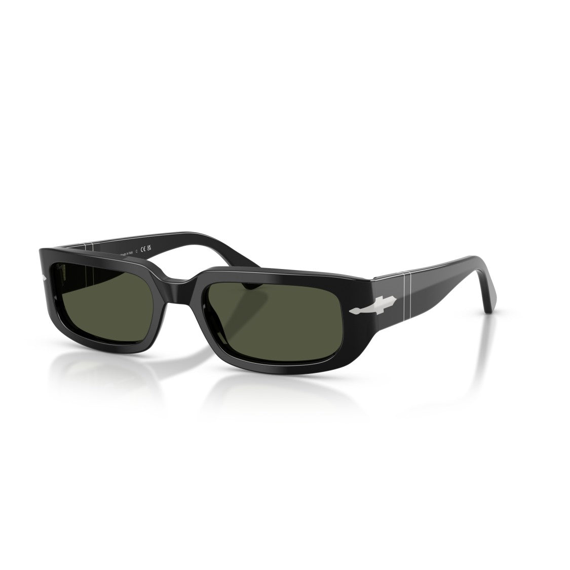 Persol 0Po3385s Rectangular Acetate Sunglasses With Silver Arrow Detail