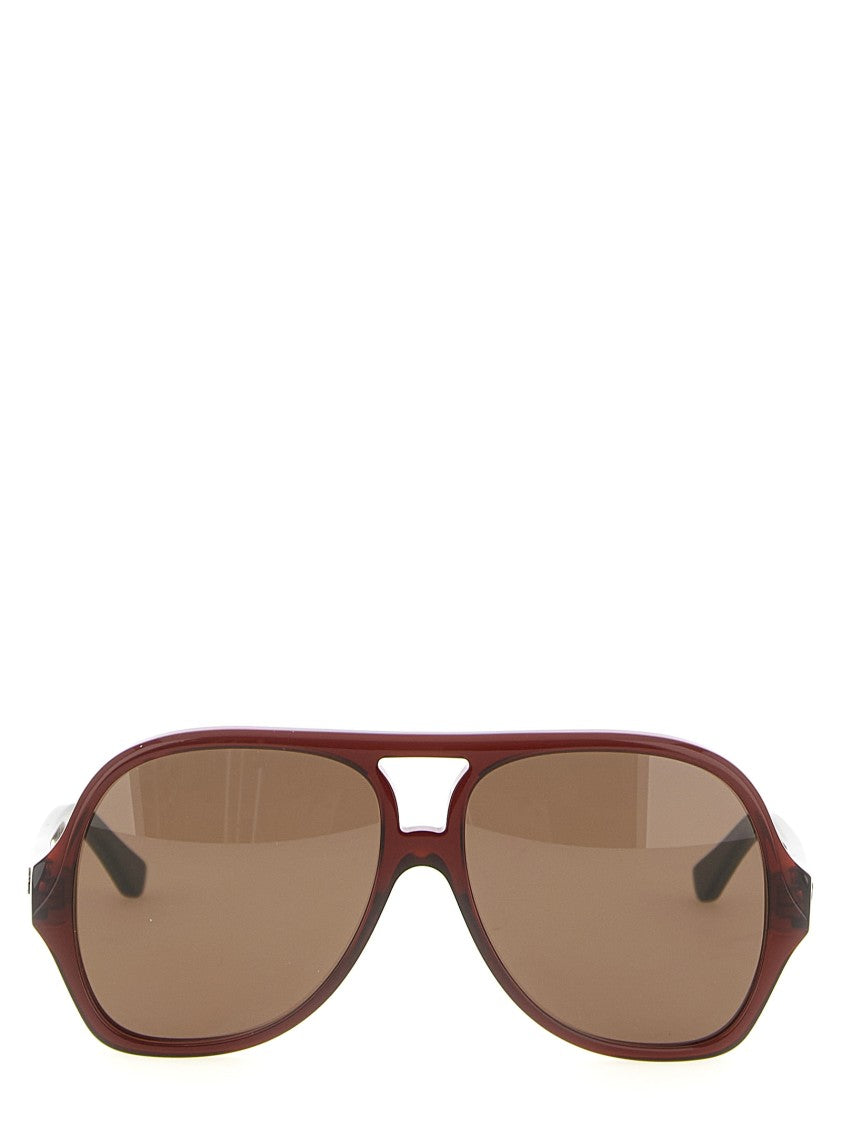 Chloé Aviator Acetate Sunglasses With Metal Logo Detail