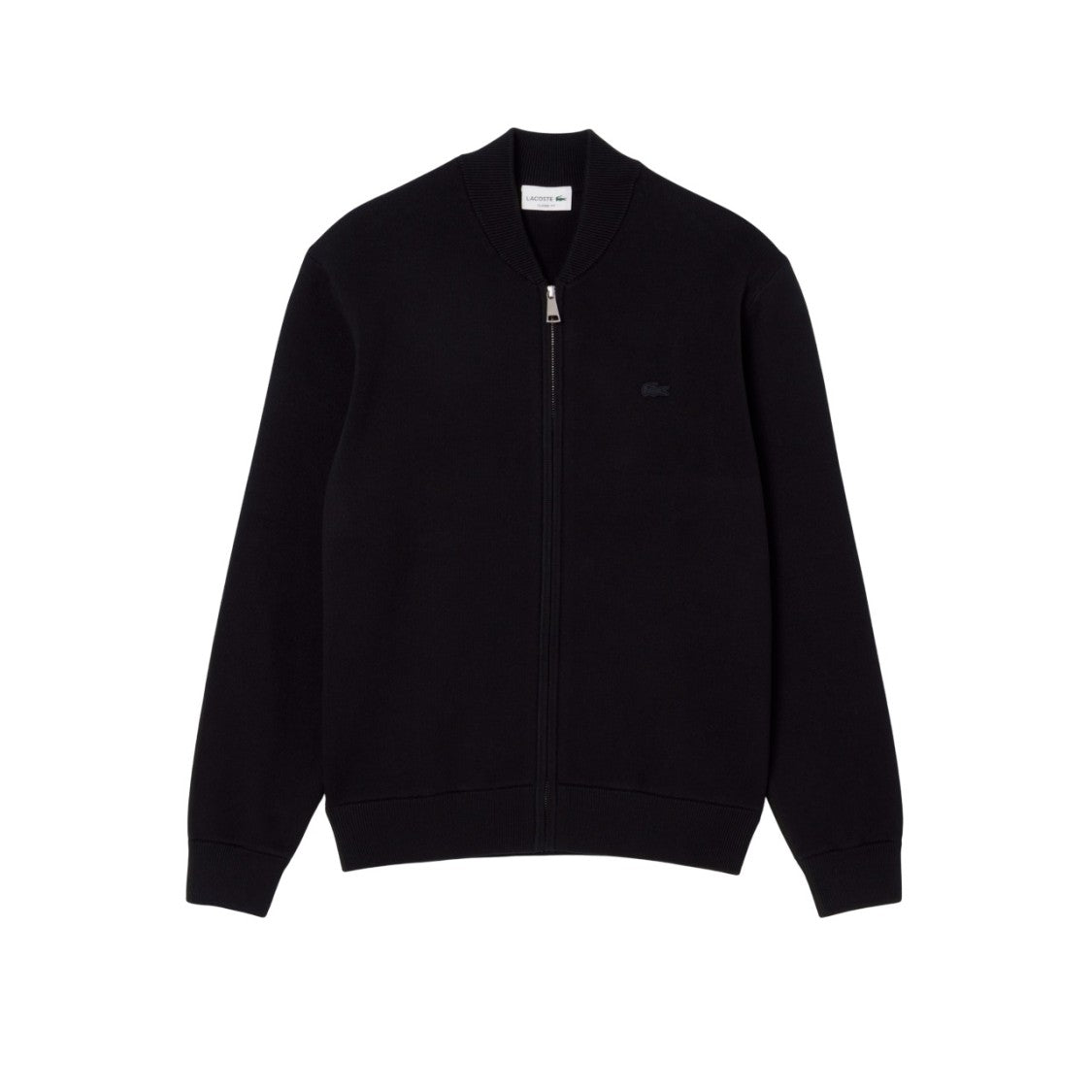 Lacoste Men's Black Zip-Up Bomber Collar Sweatshirt