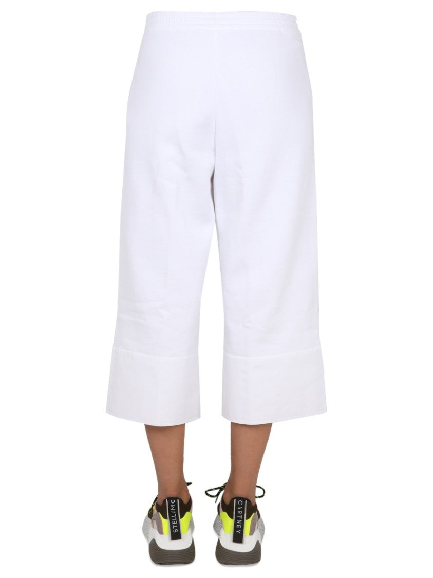 Stella Mccartney White Wide-Leg Cropped Pants