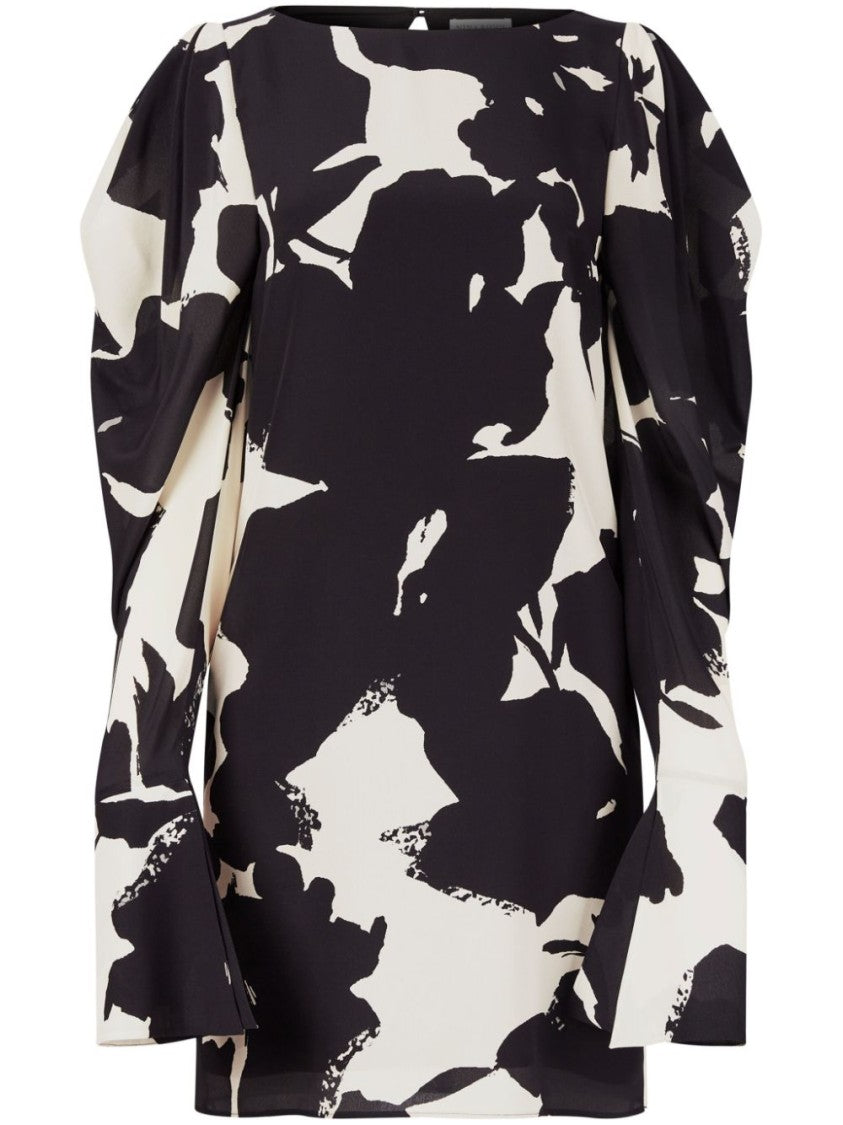 Nina Ricci Abstract Print Silk Twill Shift Dress