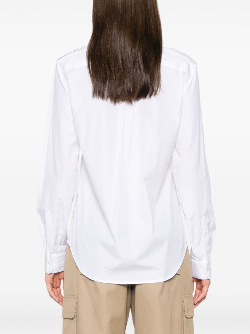 Coperni V-Neck White Cotton Poplin Top