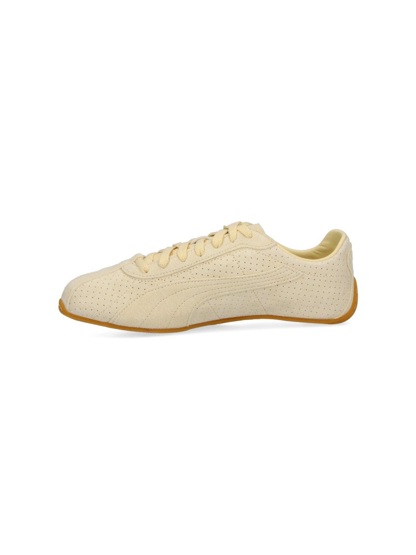 Puma Beige K-Street Perforated Leather Sneakers