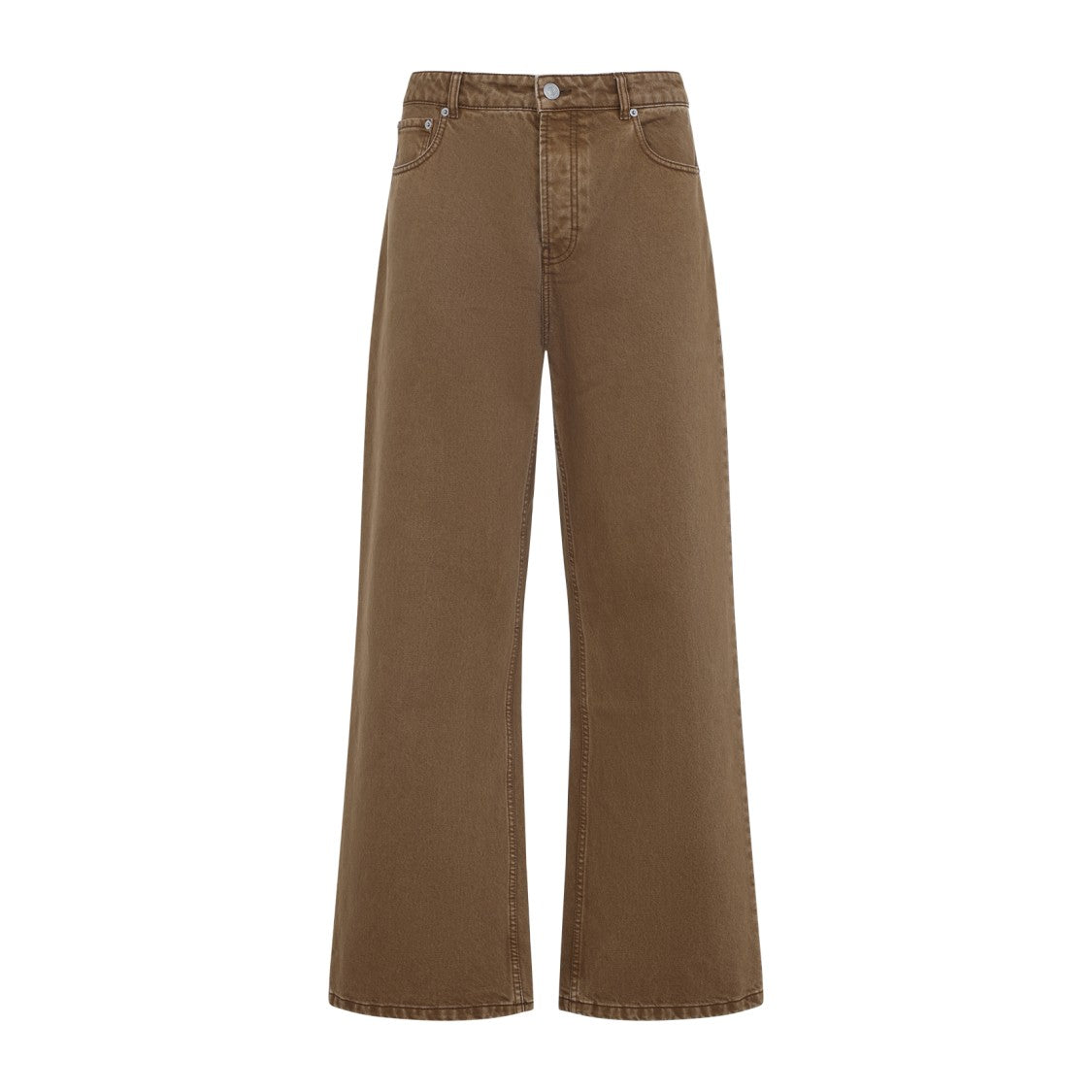 Ami Paris Relaxed Fit Flared Brown Jeans