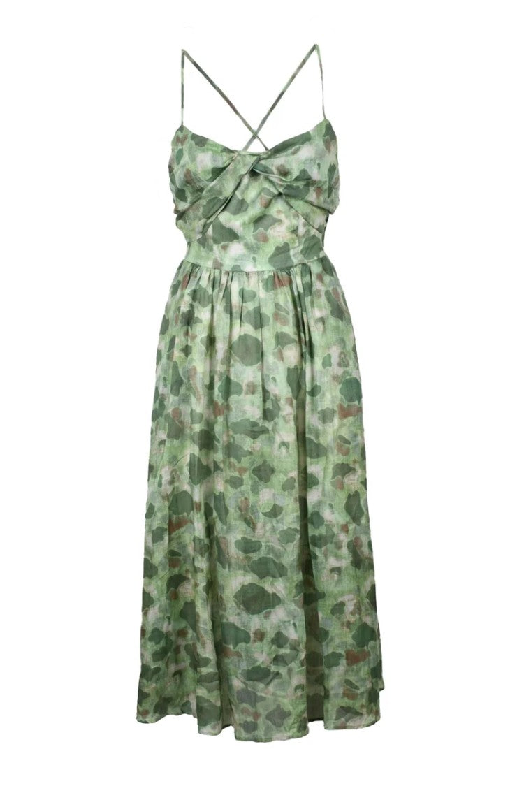 Department 5 Green Garzato Ramie Maxi Dress