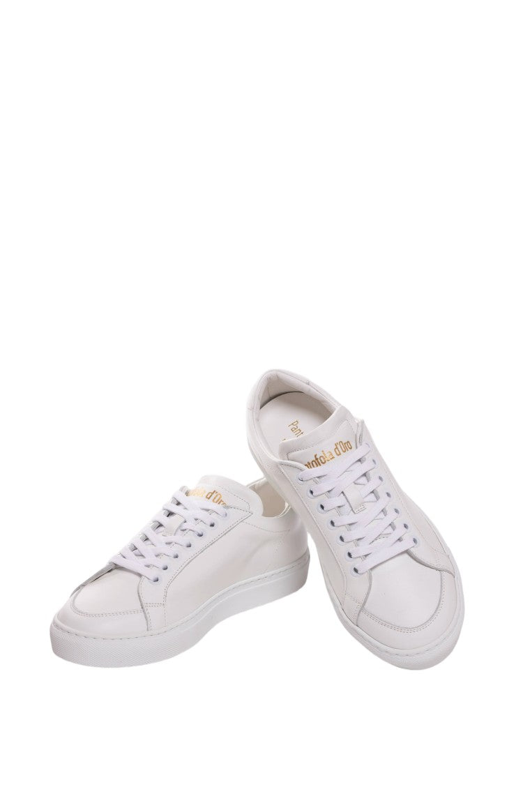 Pantofola D'oro White Fine-Grain Calf Cushioned Midsole Sneakers