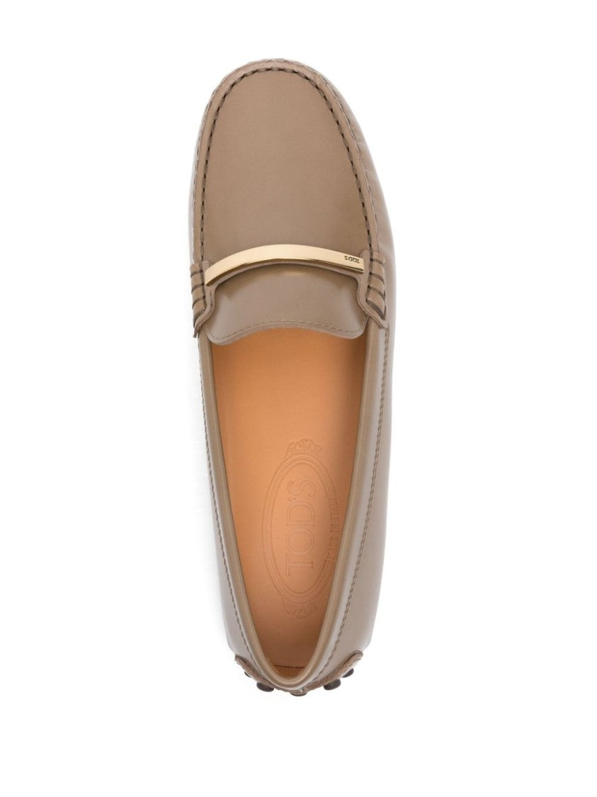 Tod's Almond Toe Loafers With Raised Seam Detailing