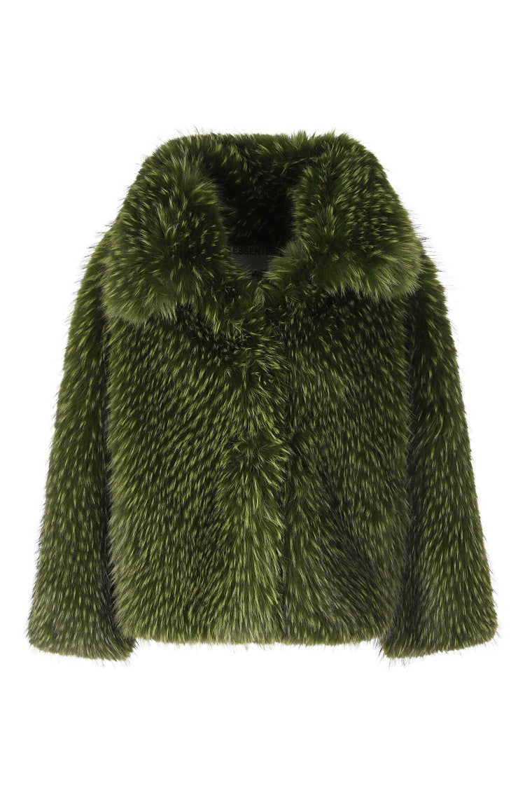 Essentiel Antwerp Green Kastanje Faux Fur Coat