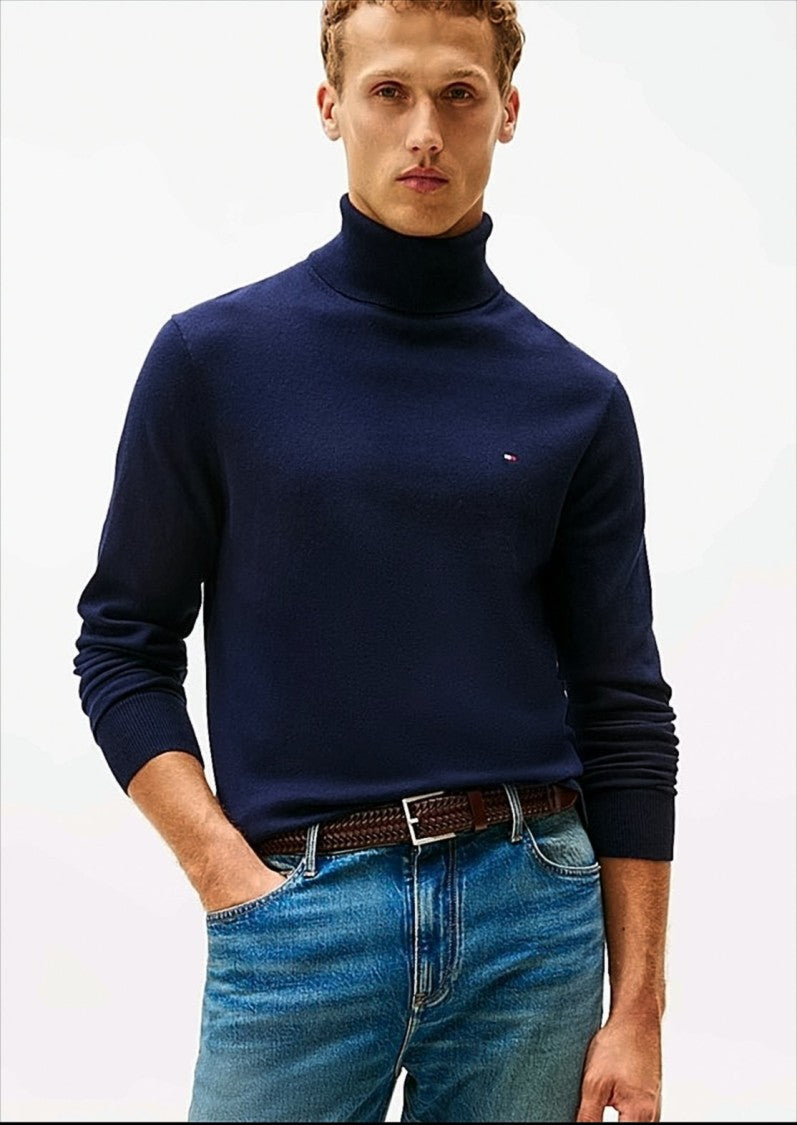 Tommy Hilfiger Pima Cotton And Cashmere Turtleneck Sweater