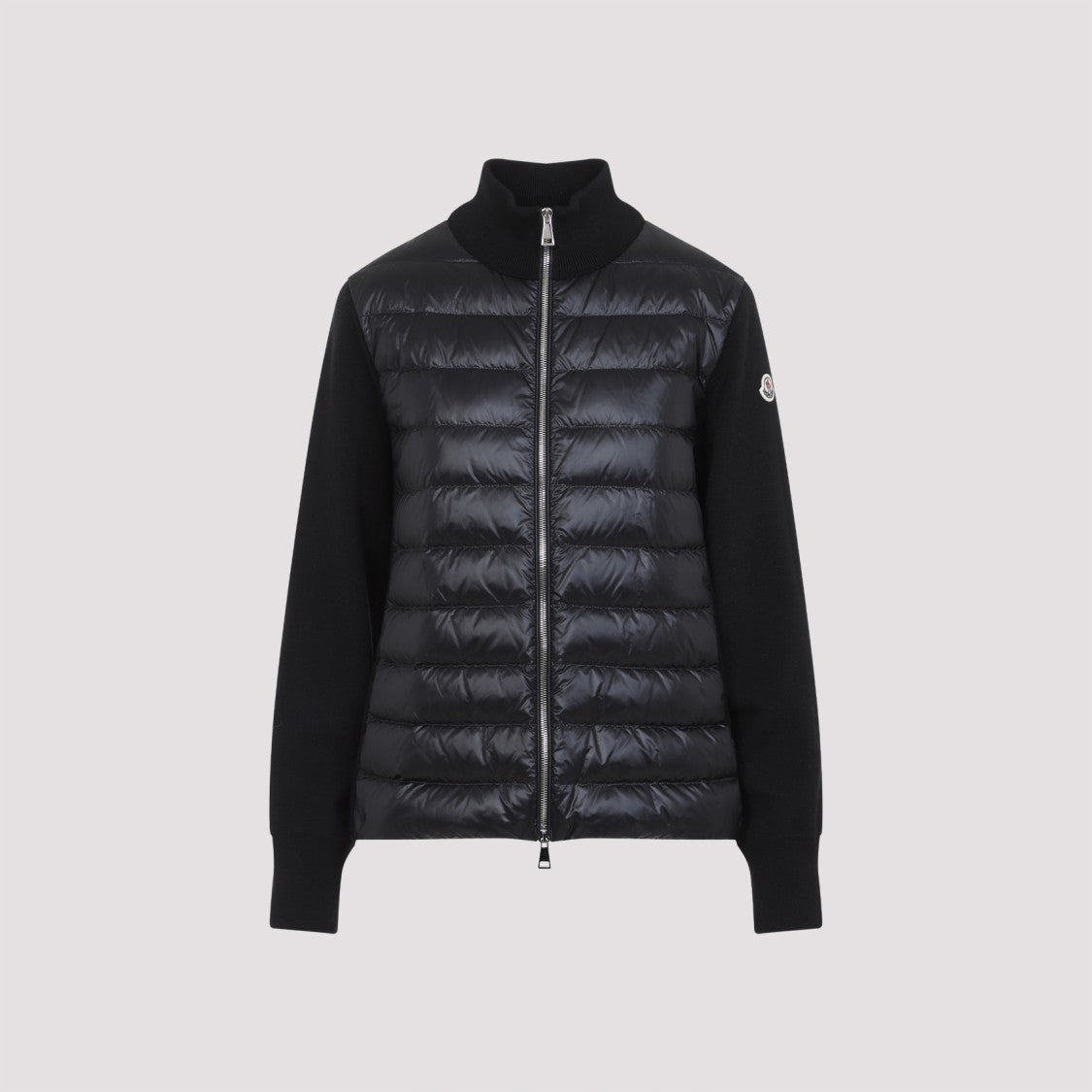 Moncler Quilted Black Jacket With Padded Panels