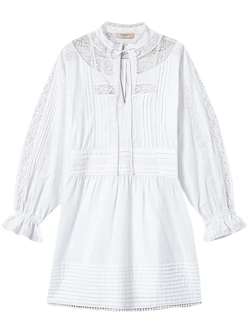 Twin-Set Timeless Black Midi Dress With Intricate Detailing
