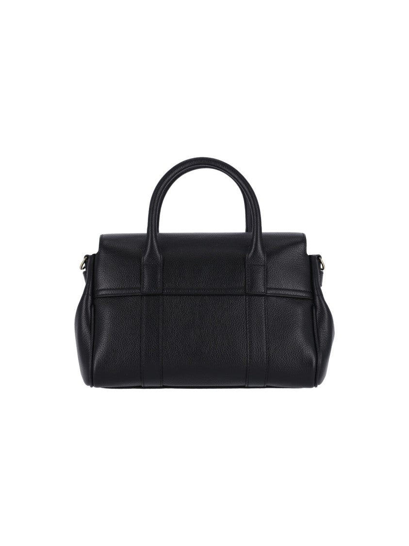 Mulberry Black Bayswater Satchel Hammered Leather Shoulder Bag