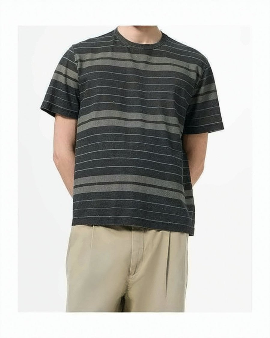 Our Legacy Relaxed Fit Black Short-Sleeved T-Shirt With Horizontal Stripes