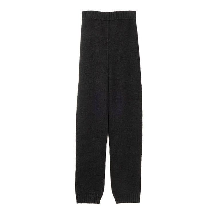 Rick Owens High-Waisted Black Cashmere Pants With Drawstring Detail
