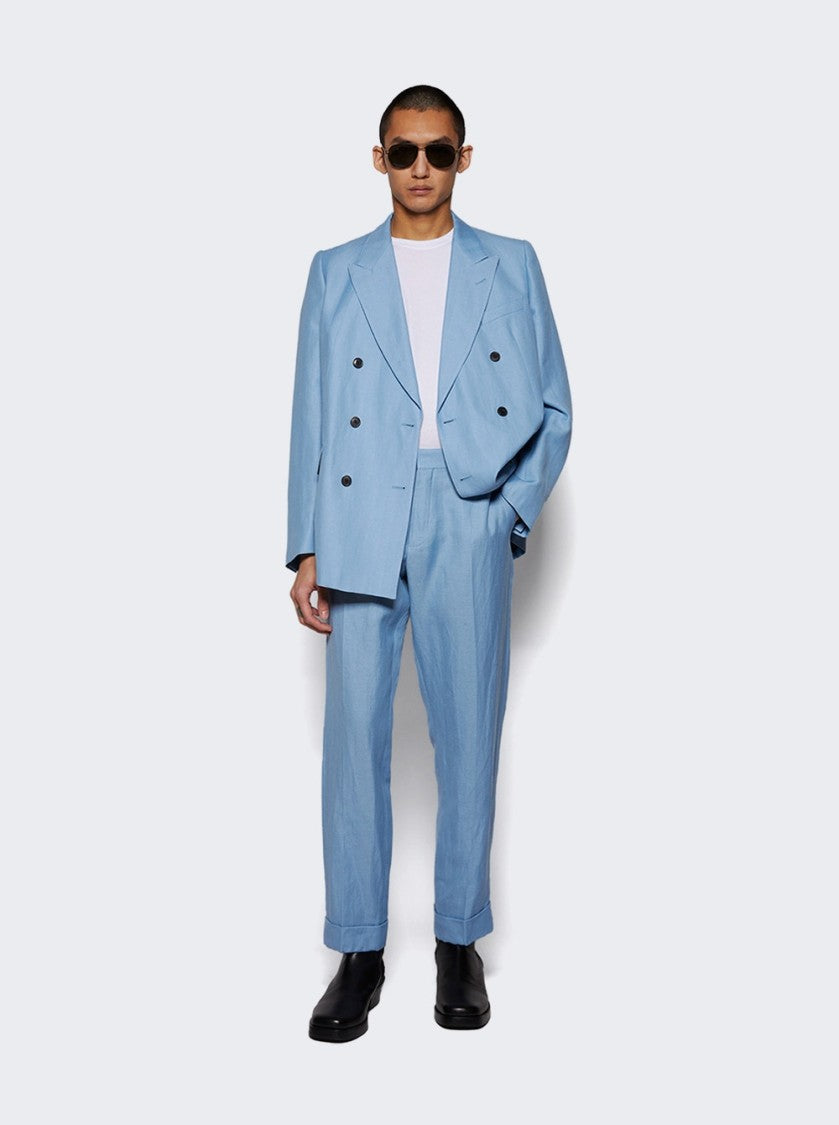 Dries Van Noten Double Breasted Blazer - Light Blue