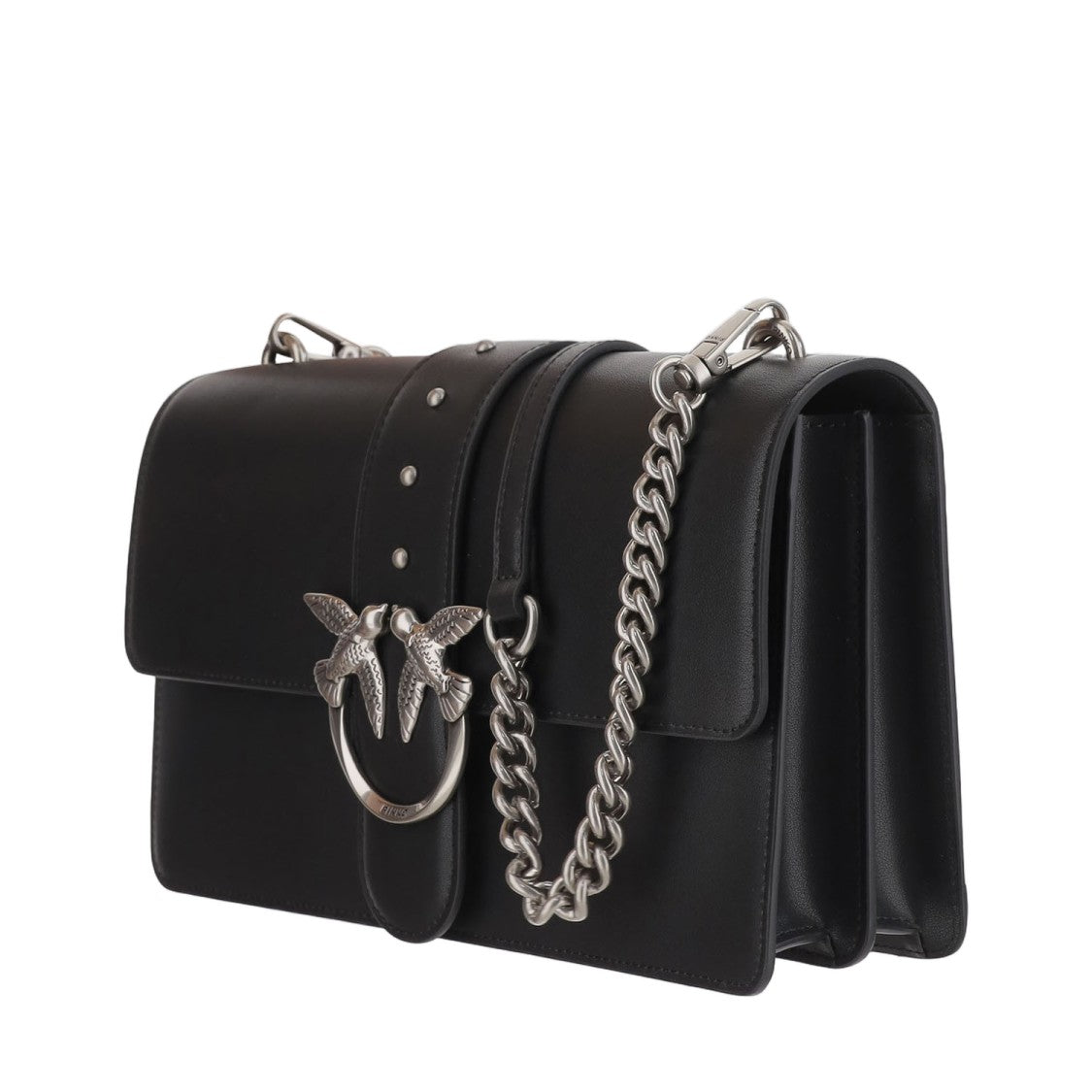 Pinko Black Leather Flap Bag