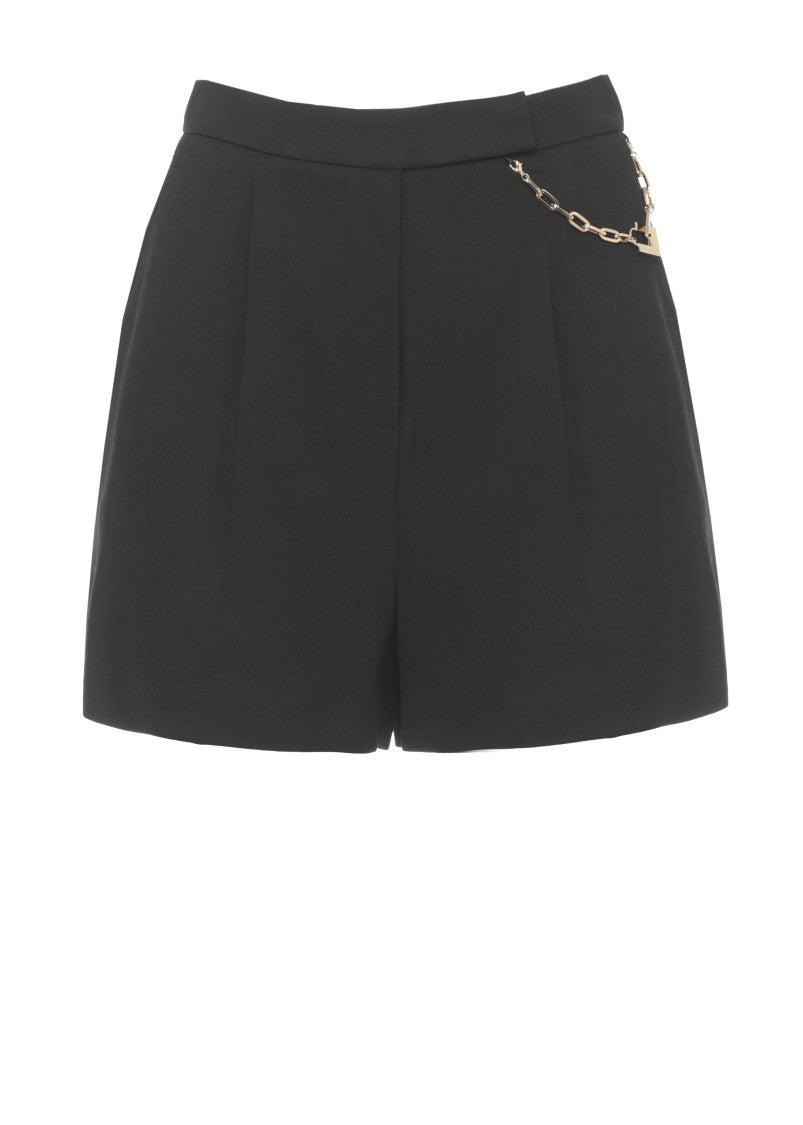Elisabetta Franchi Black Chain Detail Shorts
