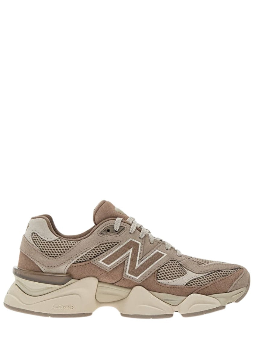 New Balance Beige 9060 Suede-Blend Retro-Futuristic Sneakers