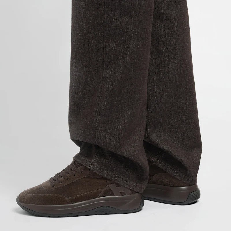 Hogan Suede Upper Cushioned Sole Low-Top Sneakers