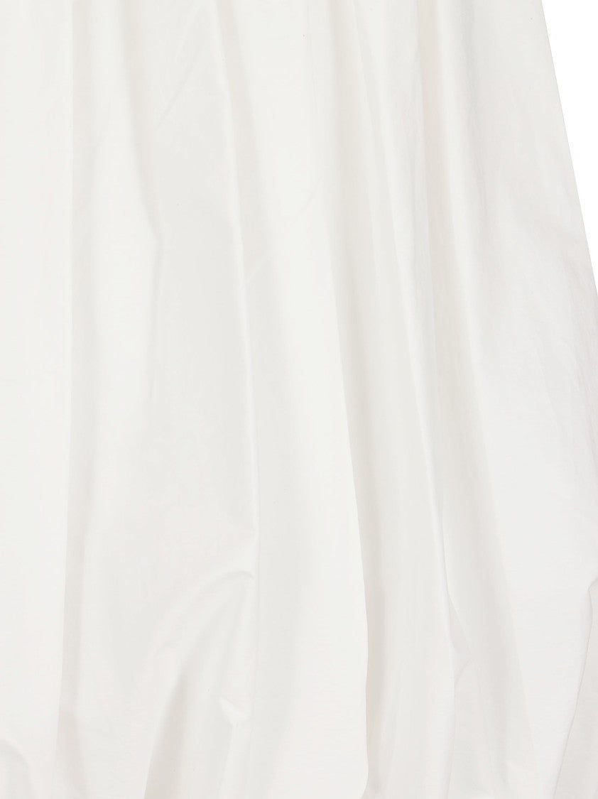 Max Mara White Voluminous Bubble Skirt With Gathered Hem