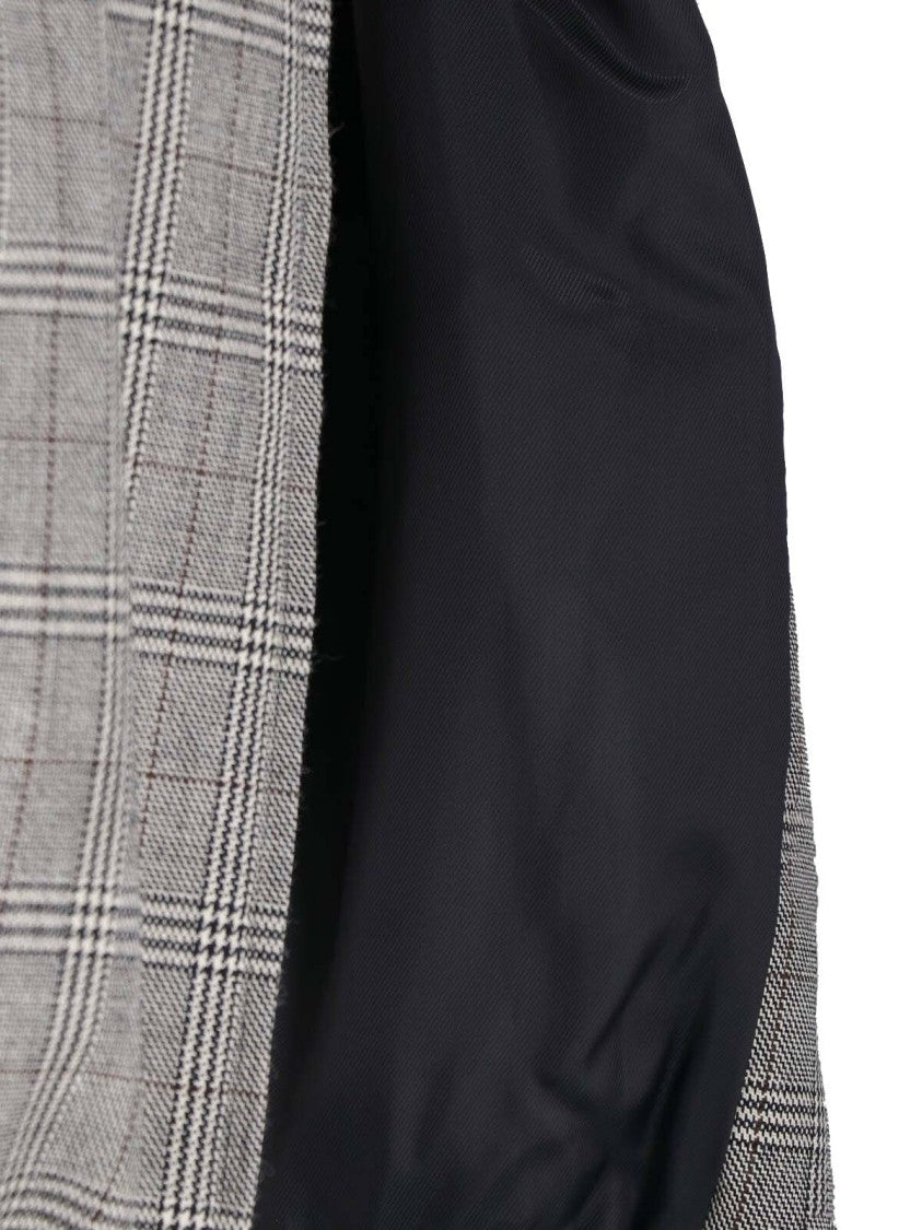 Marni Cropped Checkered Virgin Wool Jacket With Stand Collar