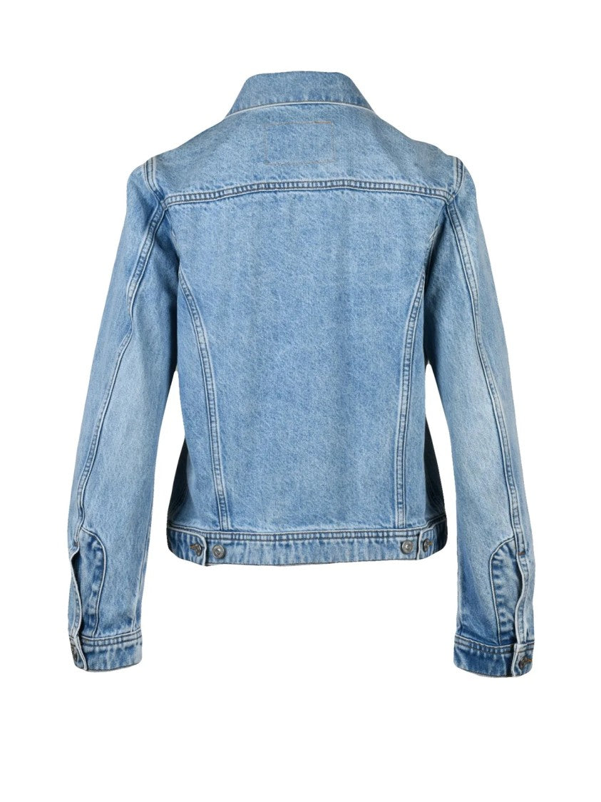 Diesel Light Blue Button-Up Denim Jacket With Flap Pockets