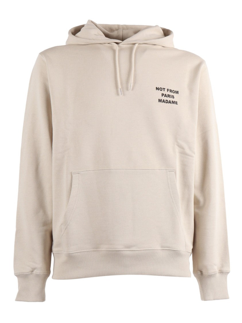 Drôle De Monsieur Beige Mastic Bold Slogan Hoodie