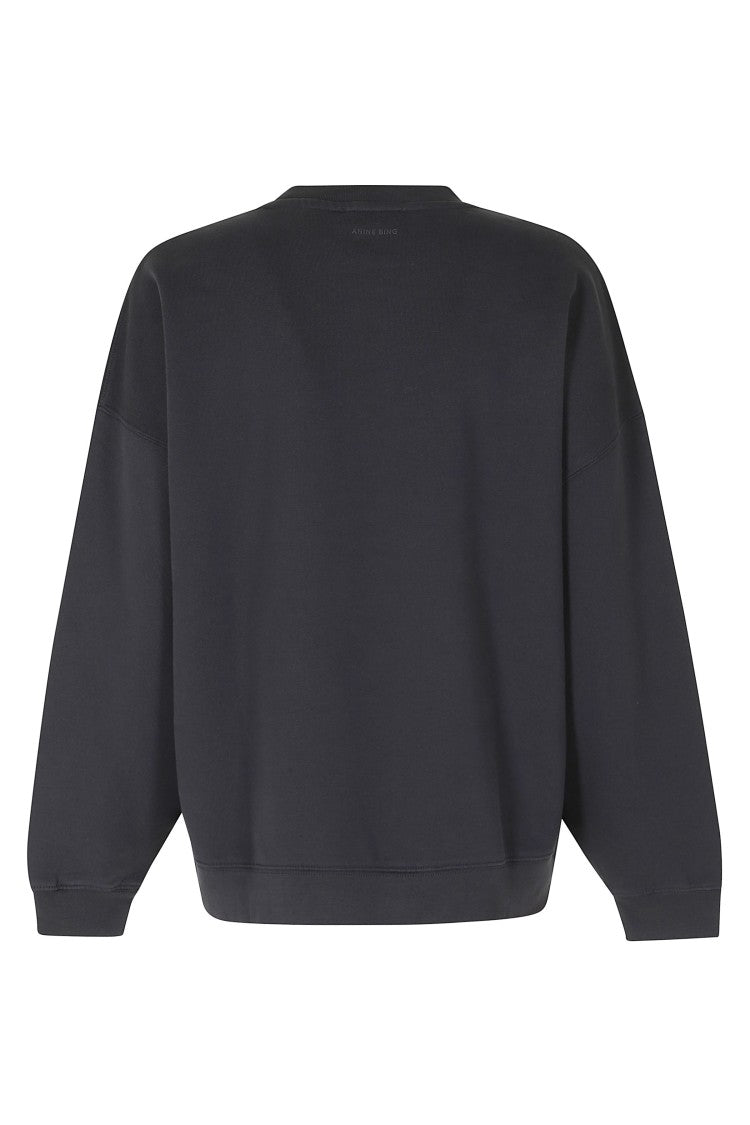 Anine Bing Vintage Miles Collegiate Oversized Brushed Cotton Sweatshirt