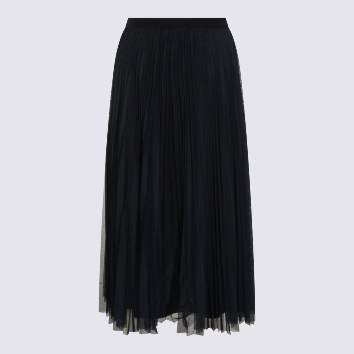 Fabiana Filippi Midi Skirt With Fine Pleats And Sheer Overlay
