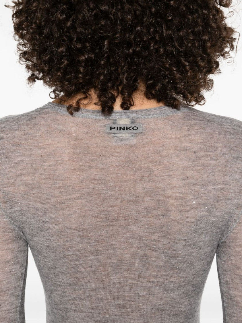 Pinko Lightweight Semi-Sheer Gray Sweater