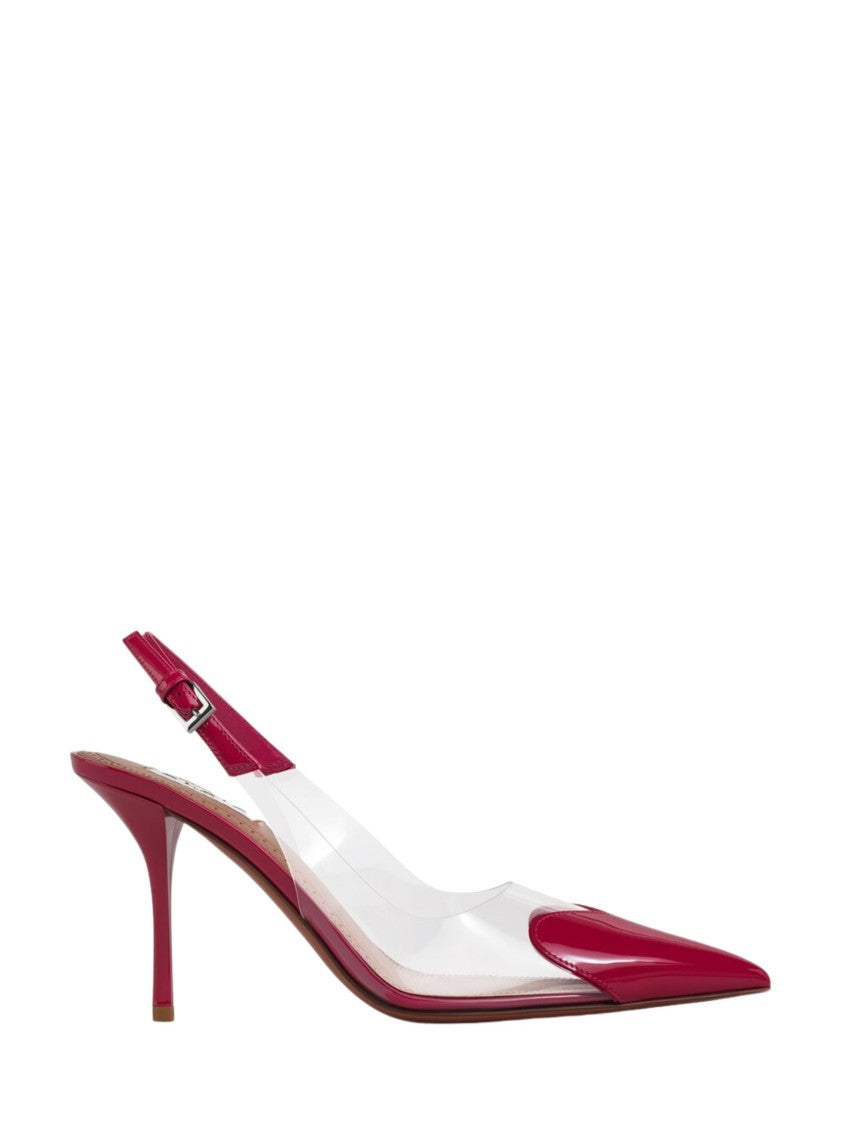 Alaïa Red Heart Detail Leather Pumps