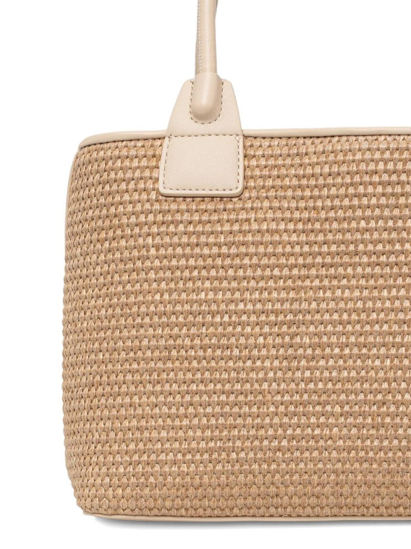Twin-Set Beige Woven Detachable Shoulder Bag