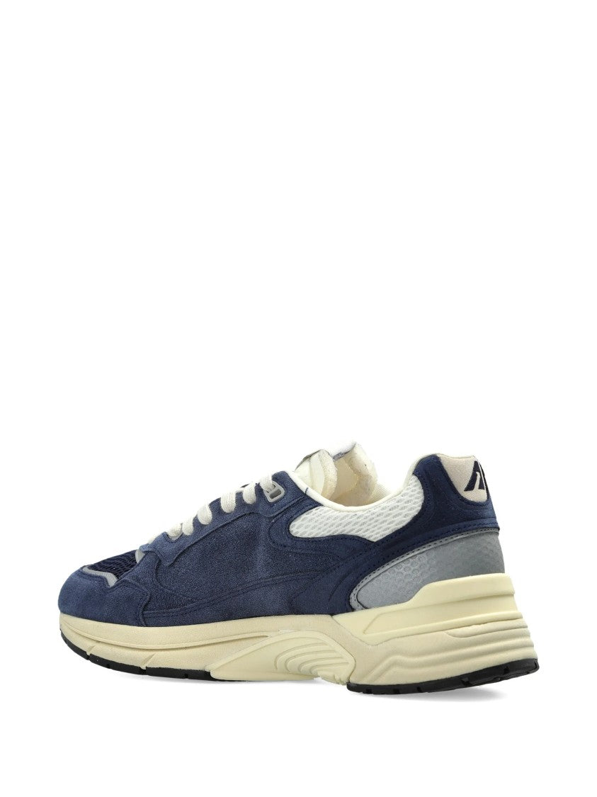 Autry Navy Hyperway Low Layered Suede Sneakers
