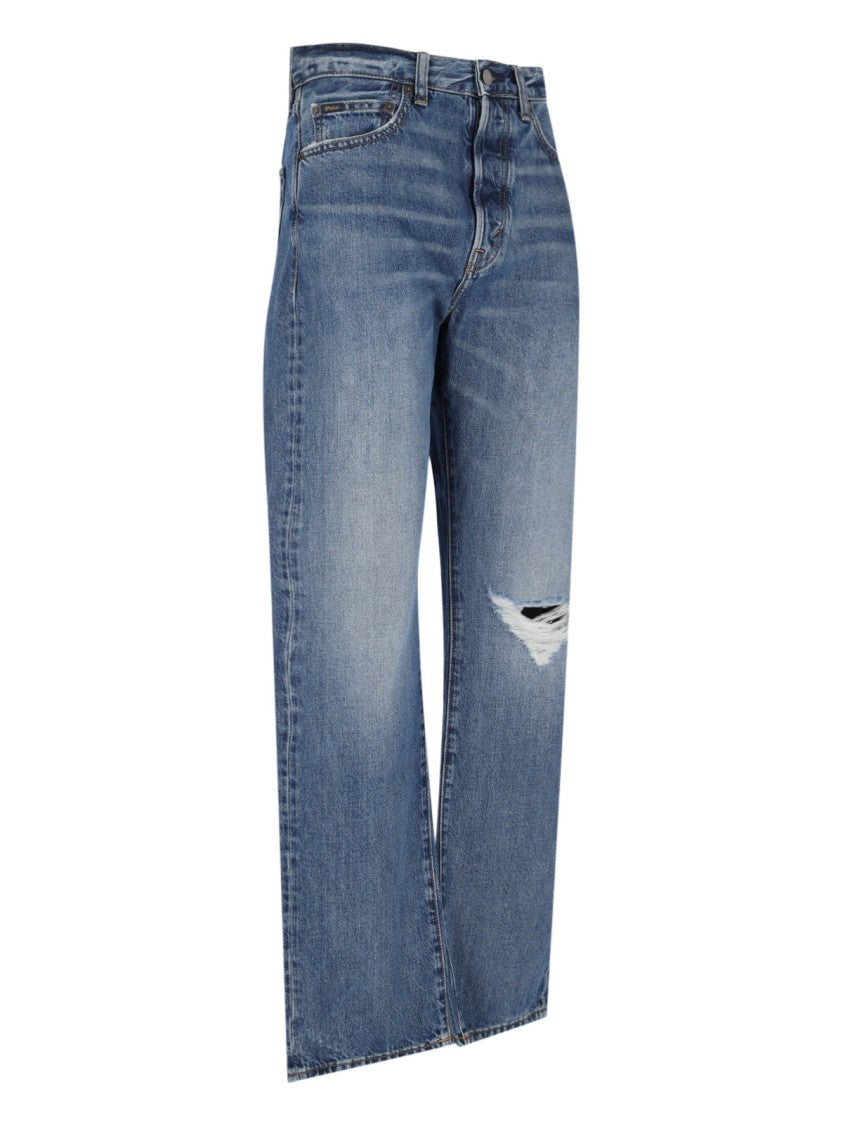 Polo Ralph Lauren Straight Fit Destroyed Jeans – Blue