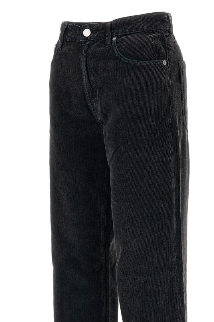 Haikure Ribbed Cotton Velvet Wide-Leg Trousers With Classic Five-Pocket Styling