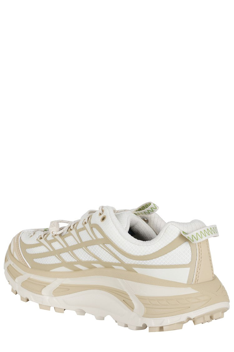 Hoka Beige White U Mafate Three2 Wordmark Mesh Rubber Sneakers