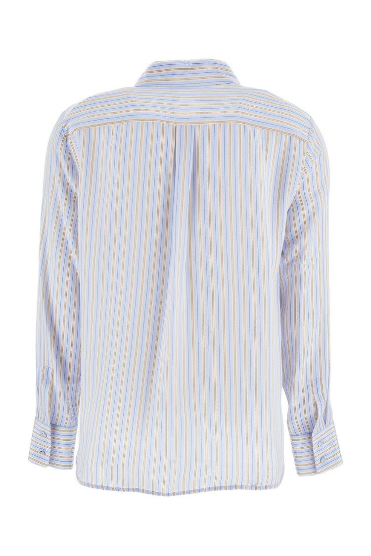 Max Mara Light Blue Striped Silk Shirt