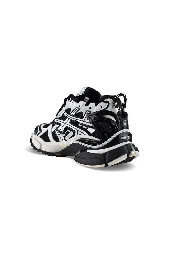 Balenciaga Black White Mesh Nylon Runner Sneakers