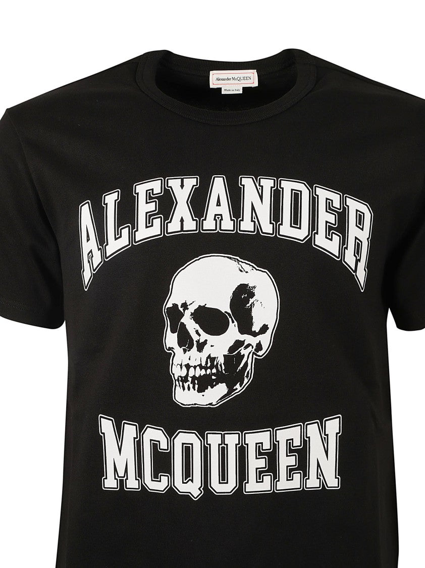 Alexander Mcqueen Graphic Skull Print Black T-Shirt