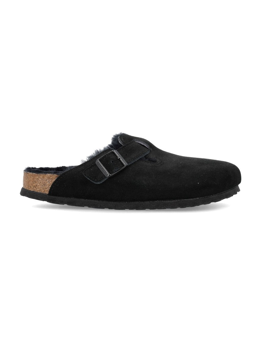Birkenstock Plush Black Shearling Slip-On Shoes
