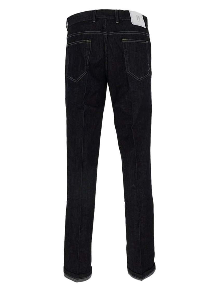 Pt Torino Indigo Straight-Leg Denim Pants With Contrast Stitching