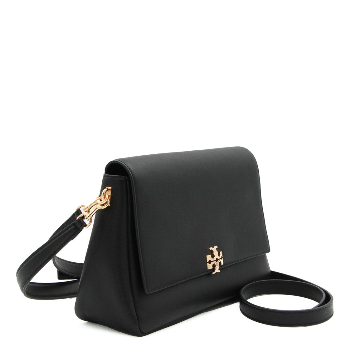 Tory Burch Medium Black Leather Charlie Shoulder Bag With Versatile Strap