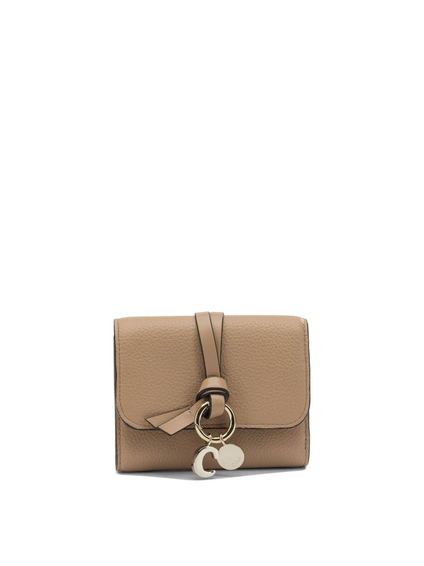 Chloé Textured Leather Wallet With Gold-Tone Accents