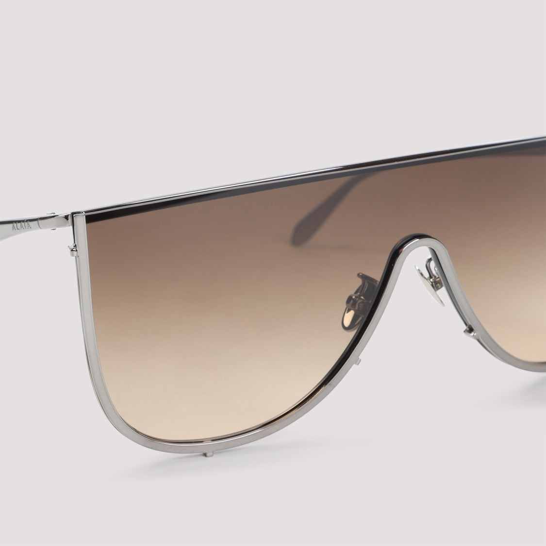 Alaïa Eyewear Mask Brown Metal Sunglasses